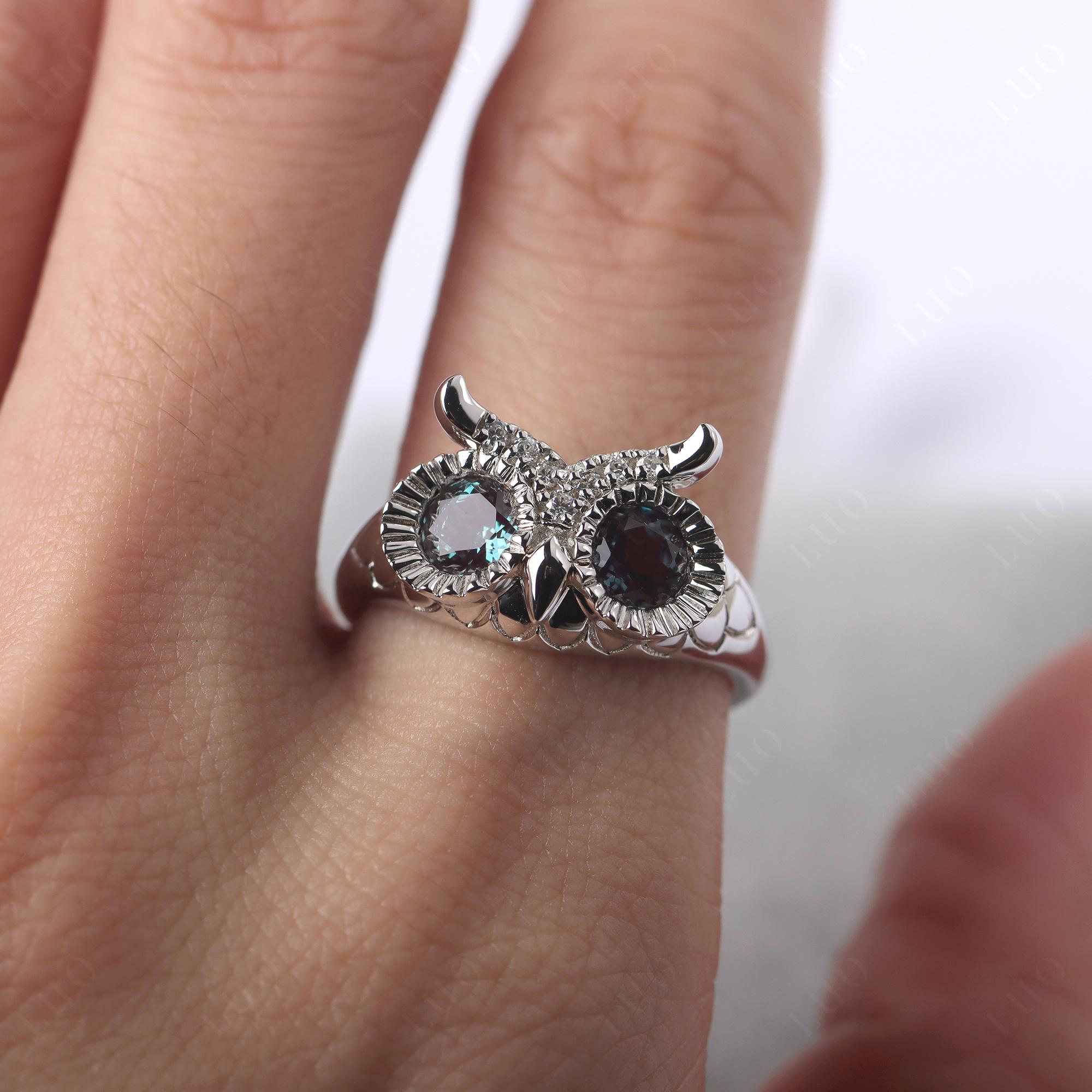 Alexandrite Owl Ring - LUO Jewelry