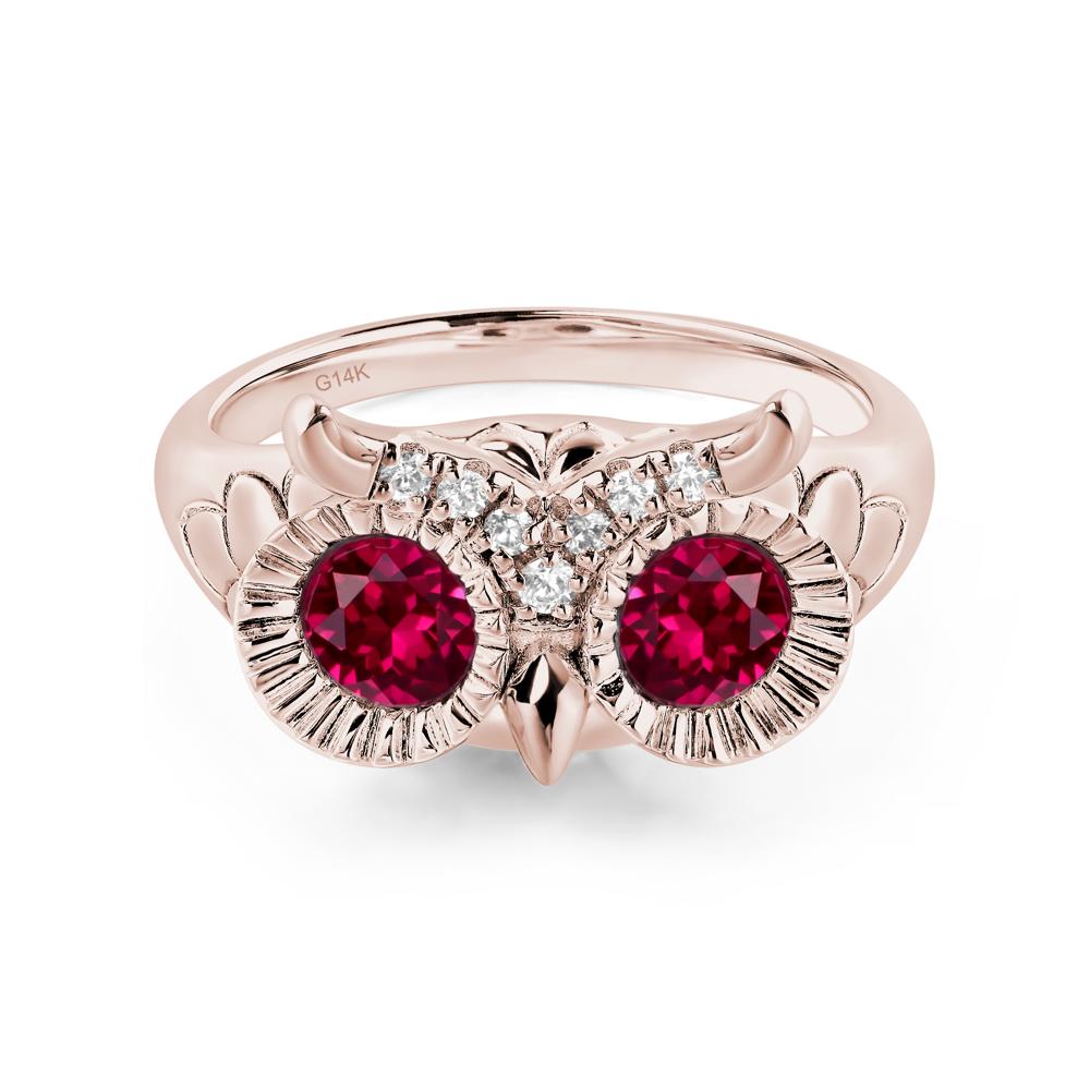Ruby Owl Ring - LUO Jewelry #metal_14k rose gold
