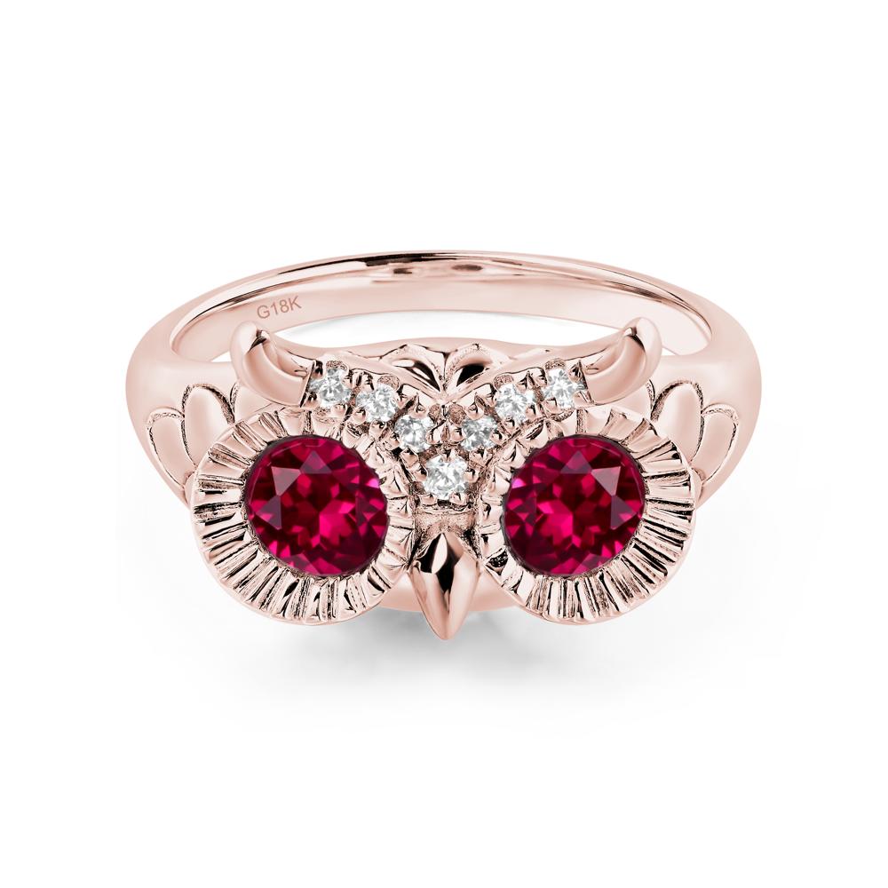 Ruby Owl Ring - LUO Jewelry #metal_18k rose gold