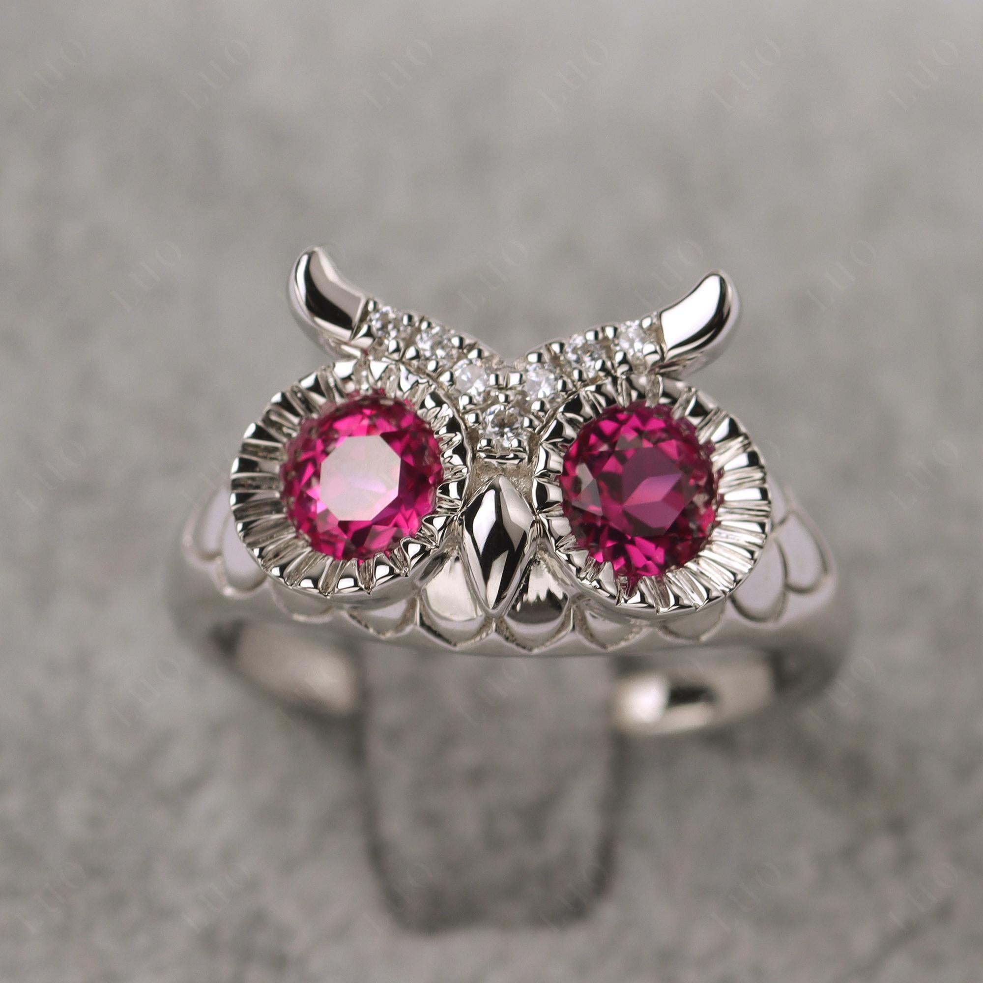Ruby Owl Ring - LUO Jewelry
