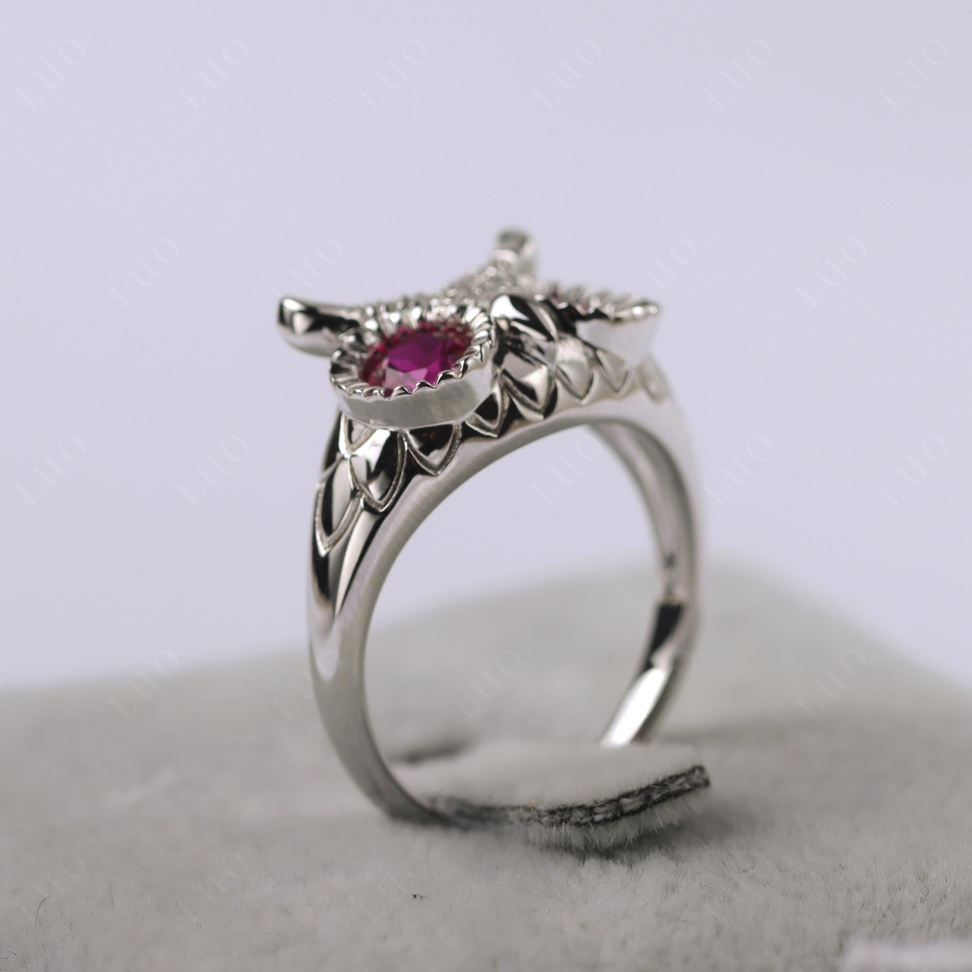 Ruby Owl Ring - LUO Jewelry
