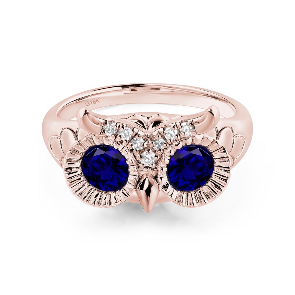 Sapphire Owl Ring - LUO Jewelry #metal_18k rose gold