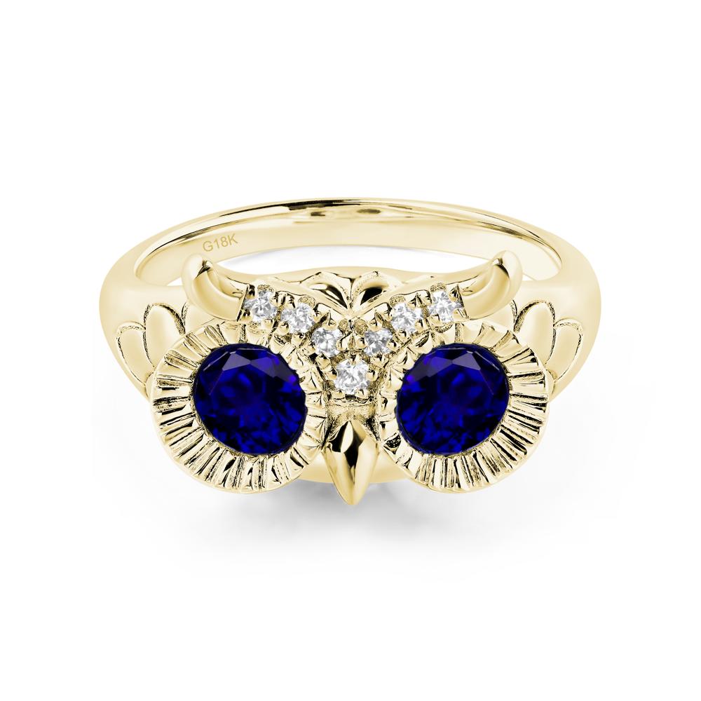 Sapphire Owl Ring - LUO Jewelry #metal_18k yellow gold