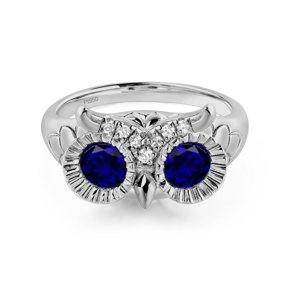 Sapphire Owl Ring - LUO Jewelry #metal_platinum