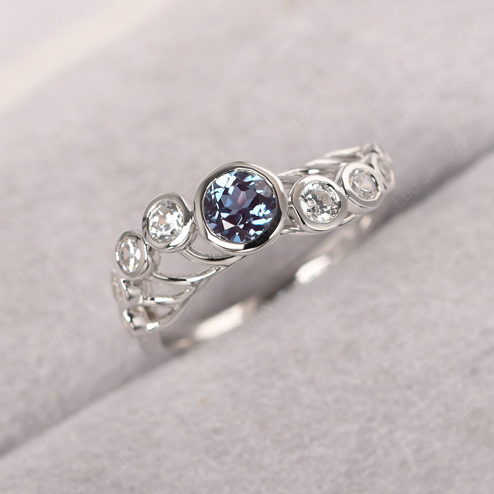 Twisted Multi Stone Alexandrite Ring - LUO Jewelry