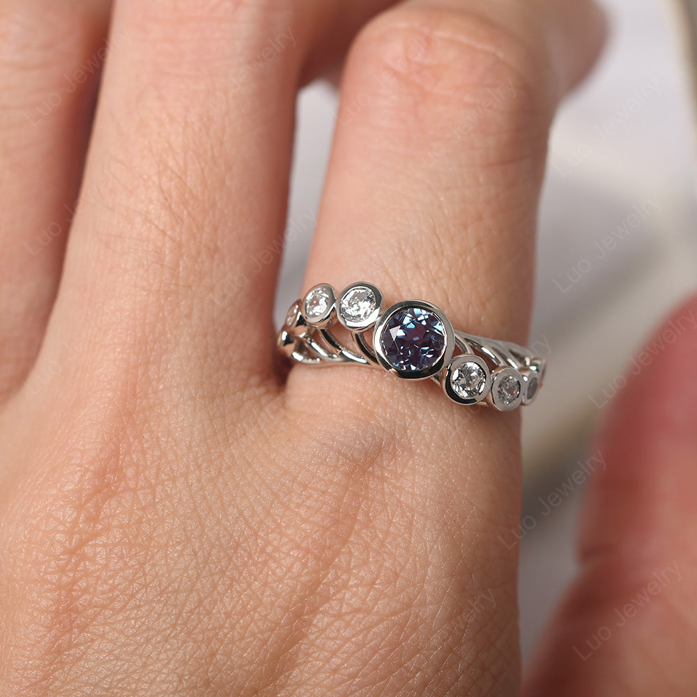 Twisted Multi Stone Alexandrite Ring - LUO Jewelry
