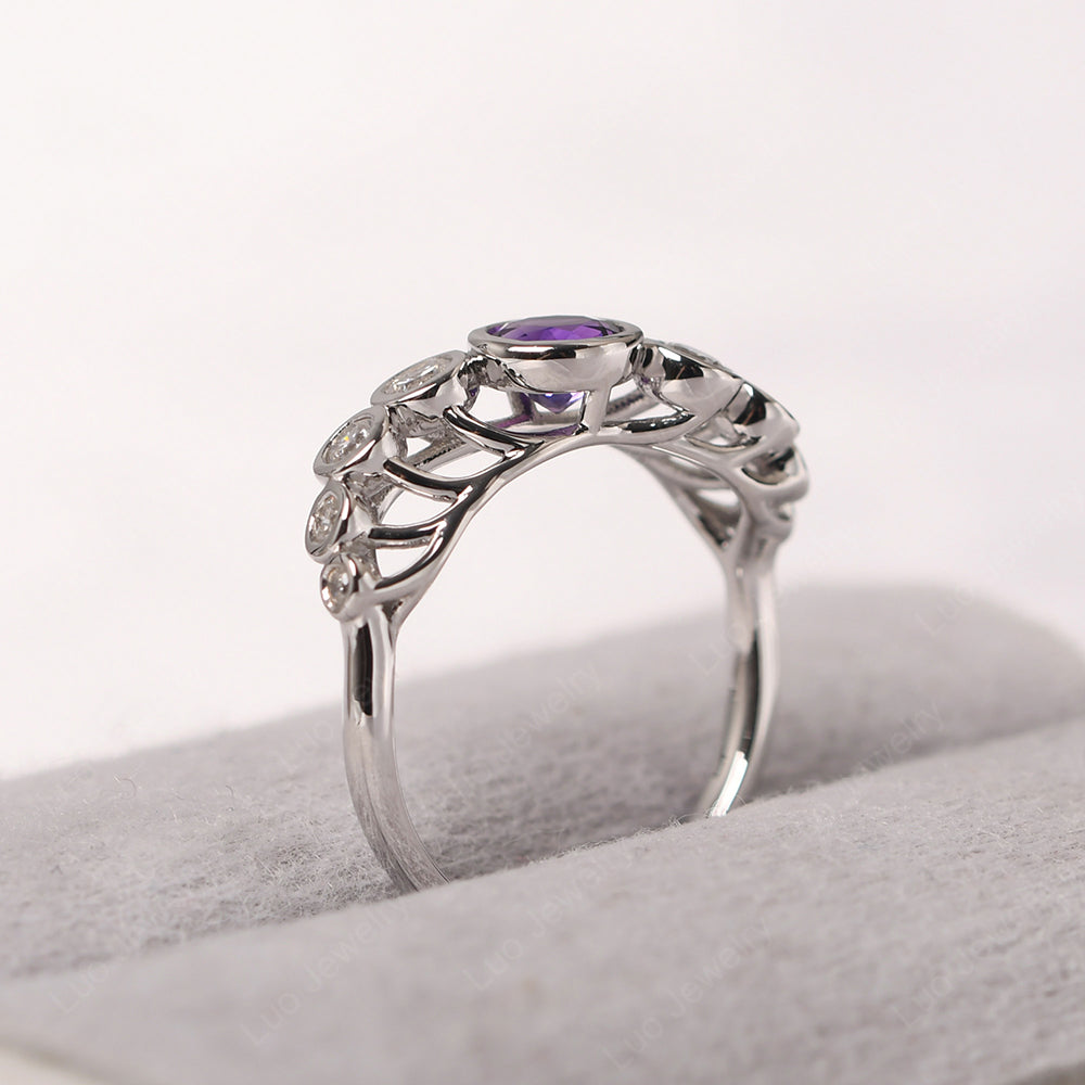 Twisted Multi Stone Amethyst Ring - LUO Jewelry