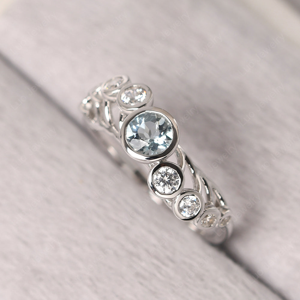 Twisted Multi Stone Aquamarine Ring - LUO Jewelry