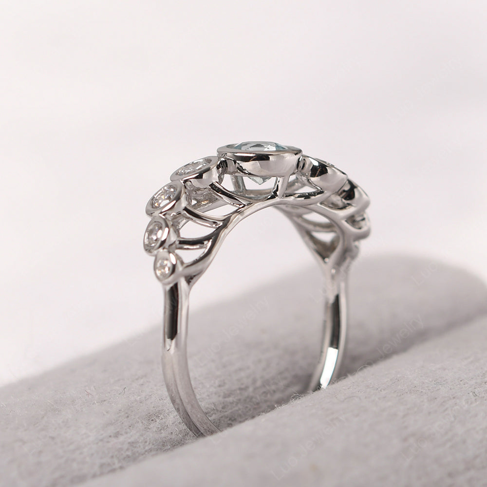 Twisted Multi Stone Aquamarine Ring - LUO Jewelry