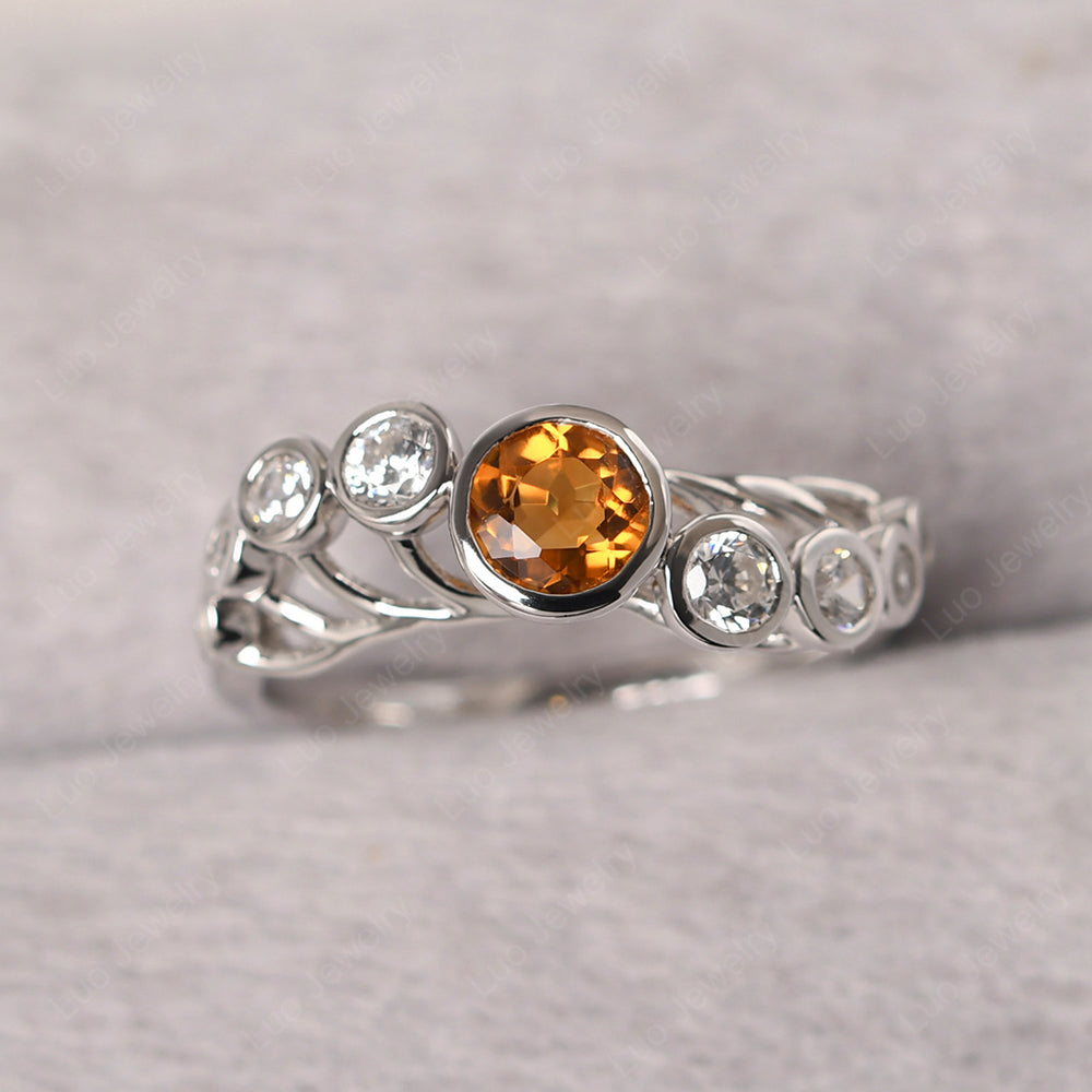 Twisted Multi Stone Citrine Ring - LUO Jewelry