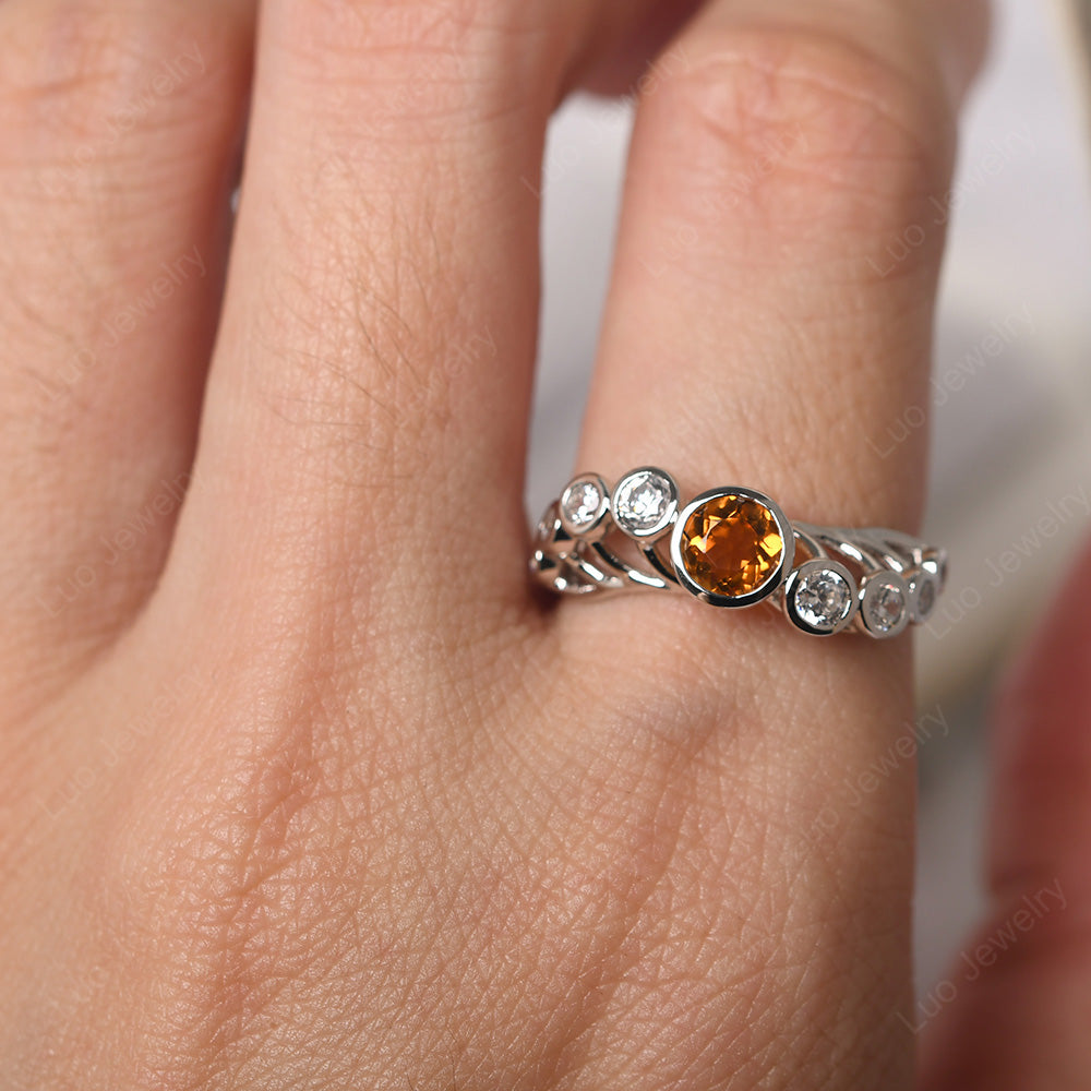 Twisted Multi Stone Citrine Ring - LUO Jewelry