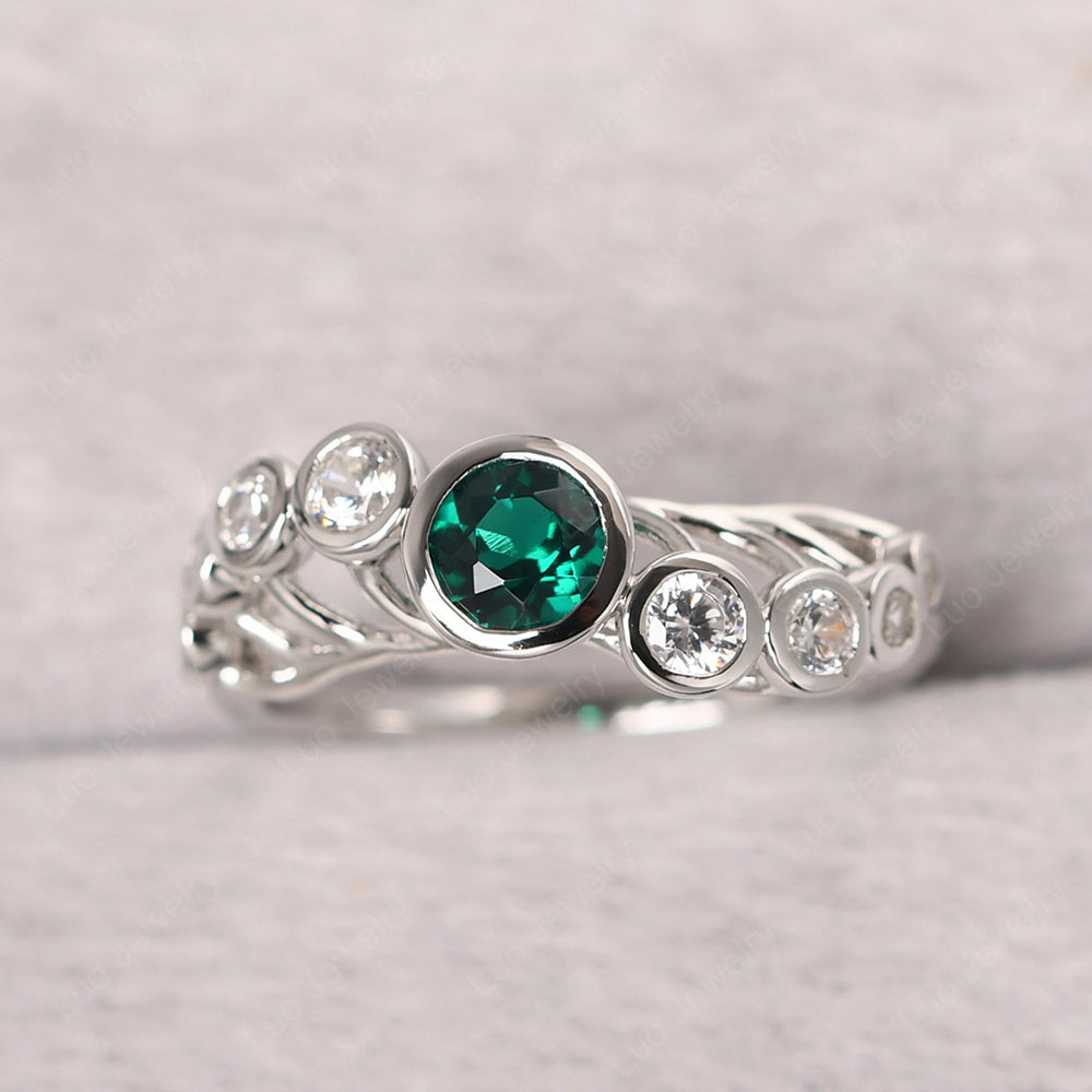 Twisted Multi Stone Emerald Ring - LUO Jewelry