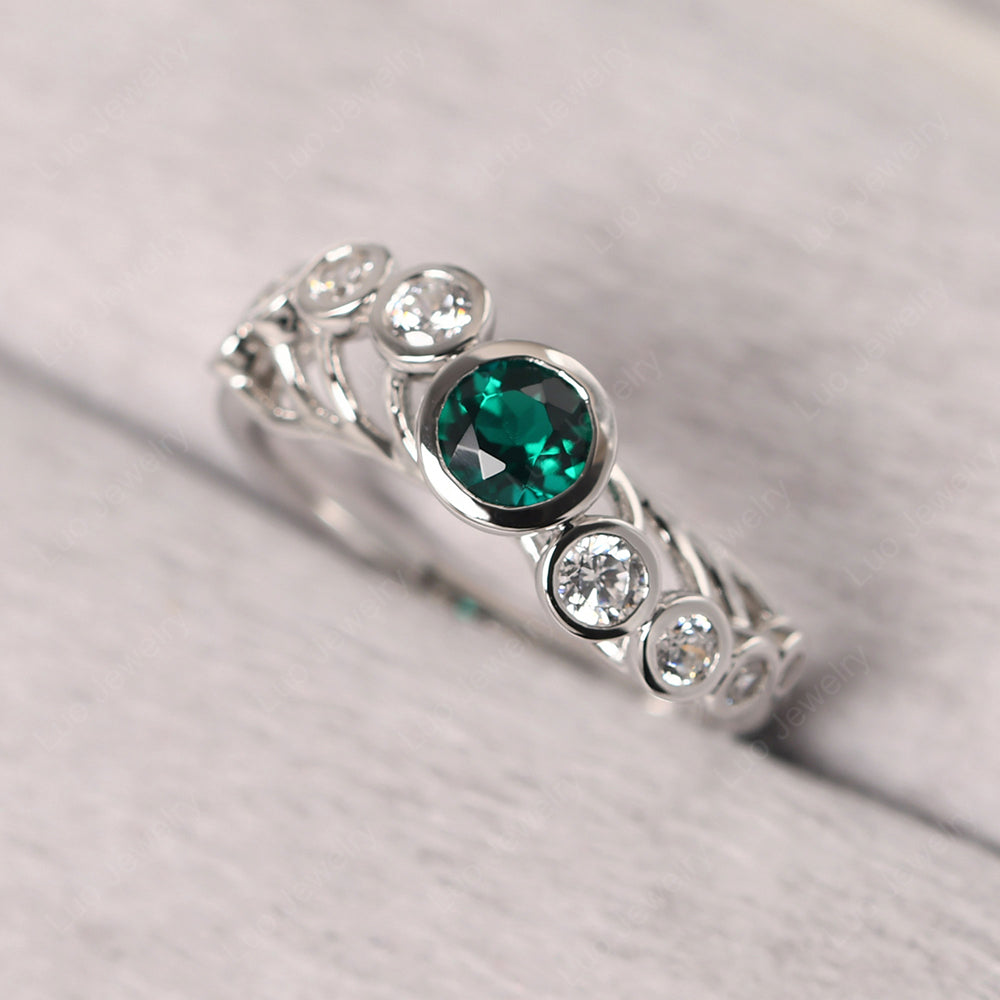 Twisted Multi Stone Emerald Ring - LUO Jewelry