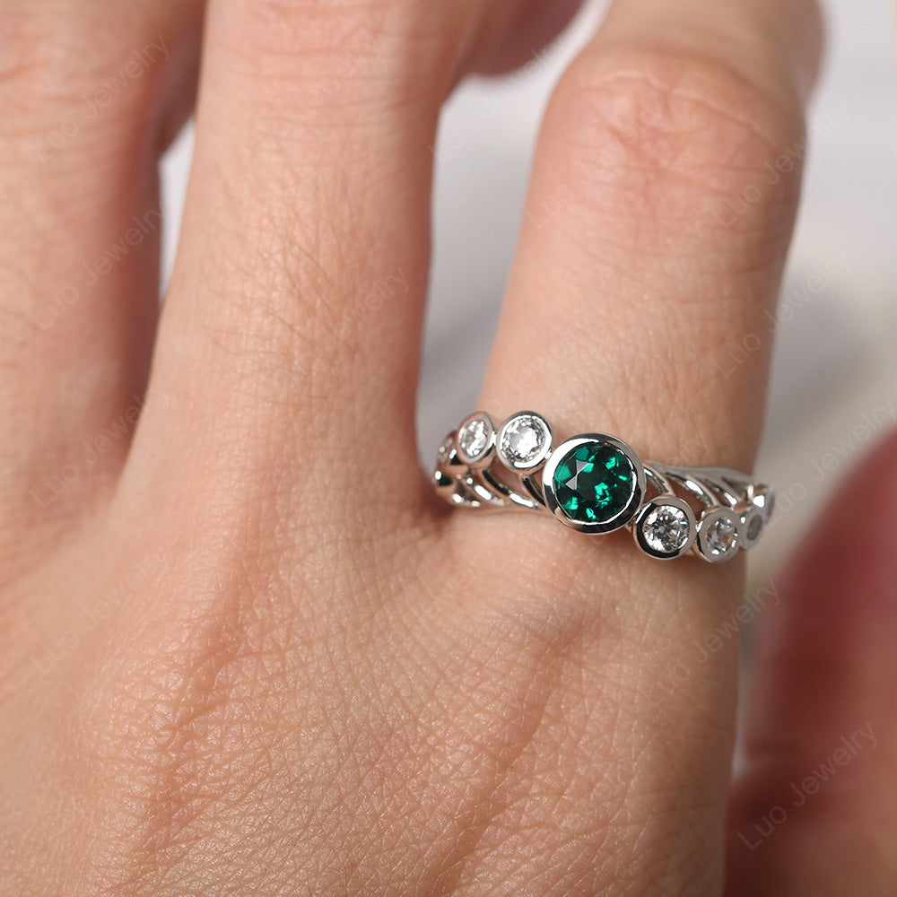 Twisted Multi Stone Emerald Ring - LUO Jewelry