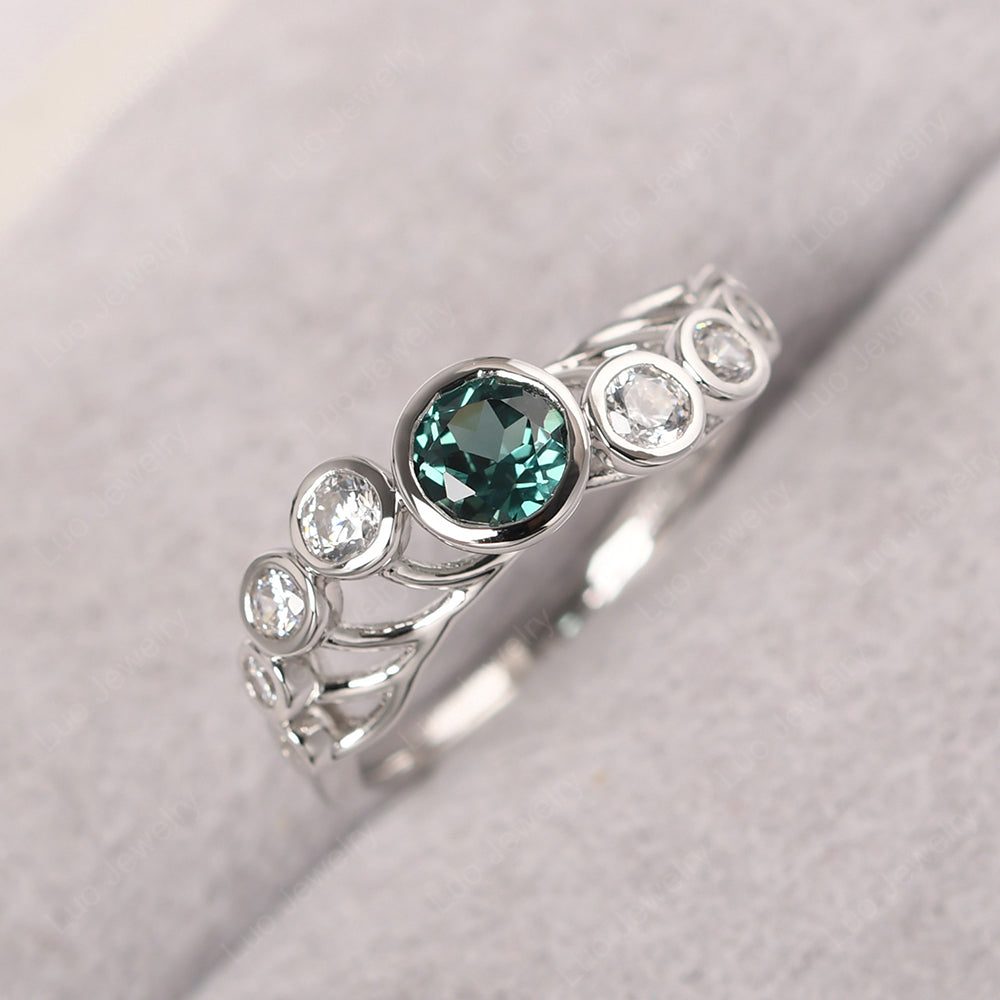 Twisted Multi Stone Green Sapphire Ring - LUO Jewelry