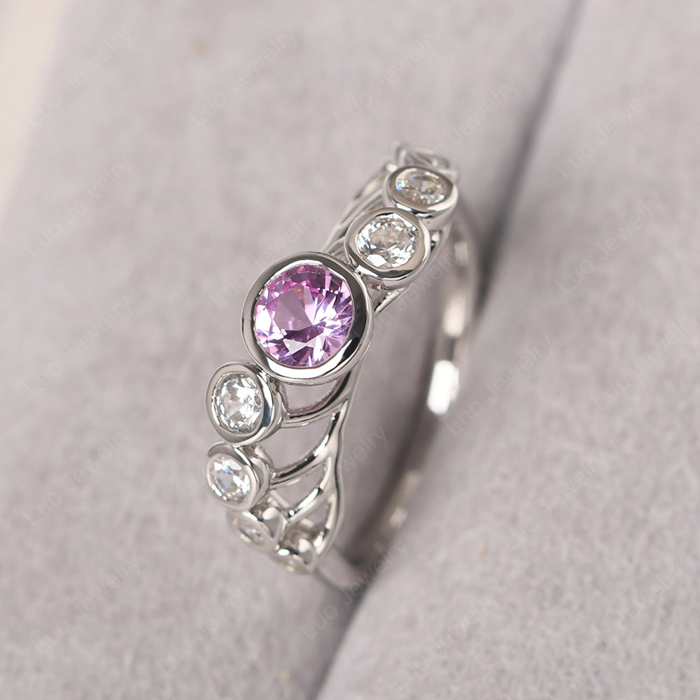 Twisted Multi Stone Pink Sapphire Ring - LUO Jewelry