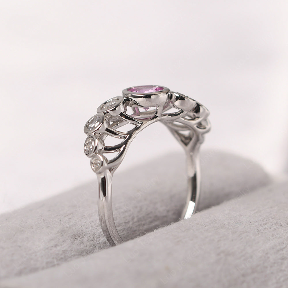 Twisted Multi Stone Pink Sapphire Ring - LUO Jewelry