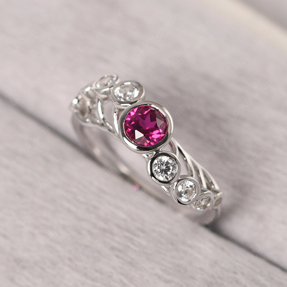 Twisted Multi Stone Ruby Ring - LUO Jewelry