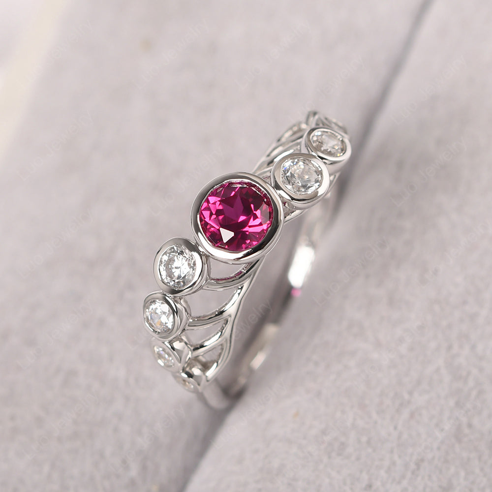 Twisted Multi Stone Ruby Ring - LUO Jewelry