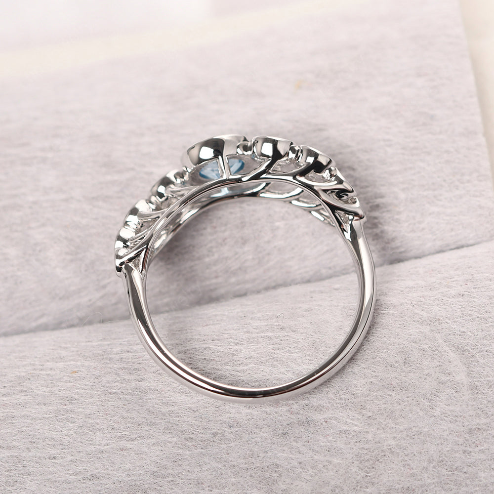 Twisted Multi Stone Swiss Blue Topaz Ring - LUO Jewelry