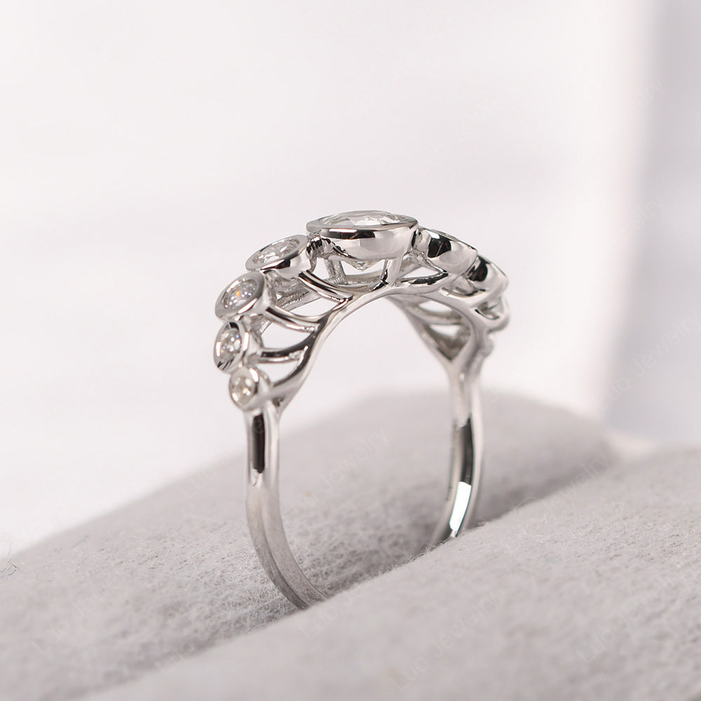 Twisted Multi Stone White Topaz Ring - LUO Jewelry