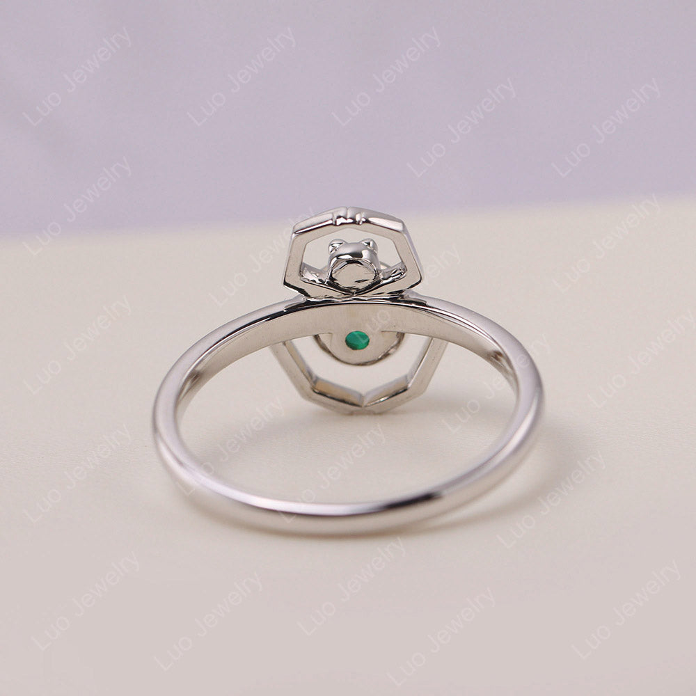 Emerald Bezel Set Spider Ring