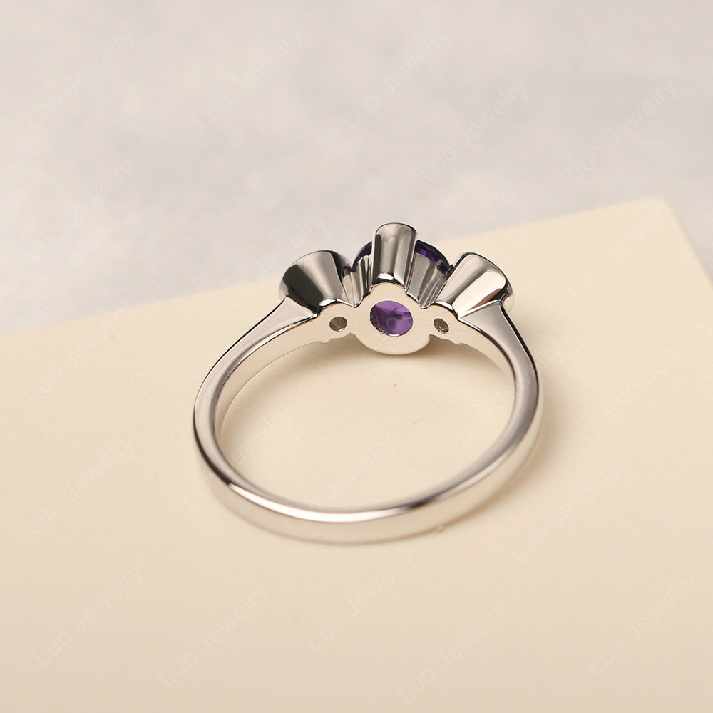 Amethyst Vintage Bezel Set Engagement Rings - LUO Jewelry