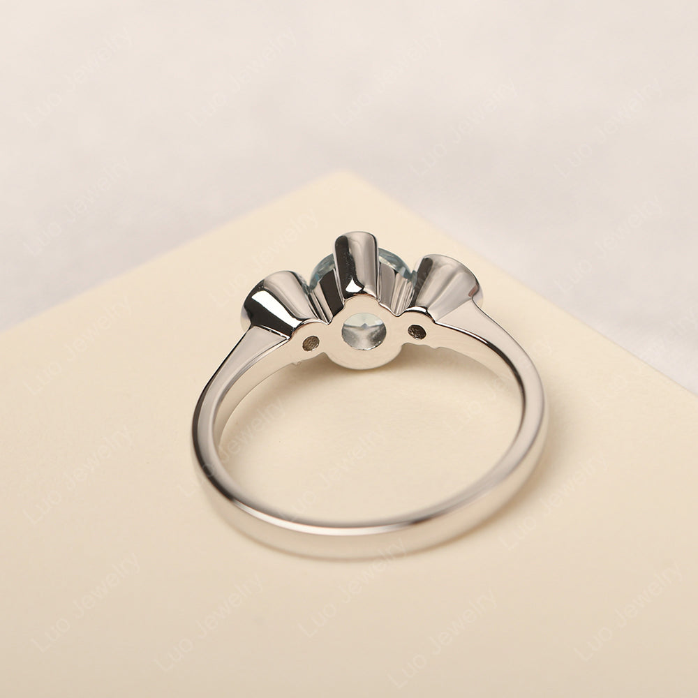 Aquamarine Vintage Bezel Set Engagement Rings - LUO Jewelry
