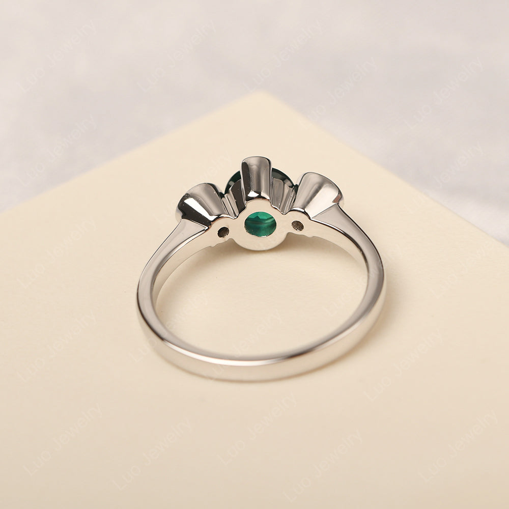 Lab Emerald Vintage Bezel Set Engagement Rings - LUO Jewelry