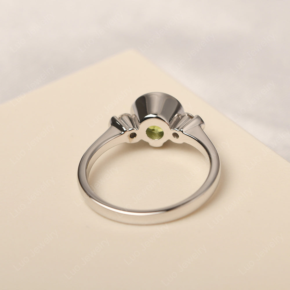 Peridot Vintage Bezel Set Engagement Rings - LUO Jewelry