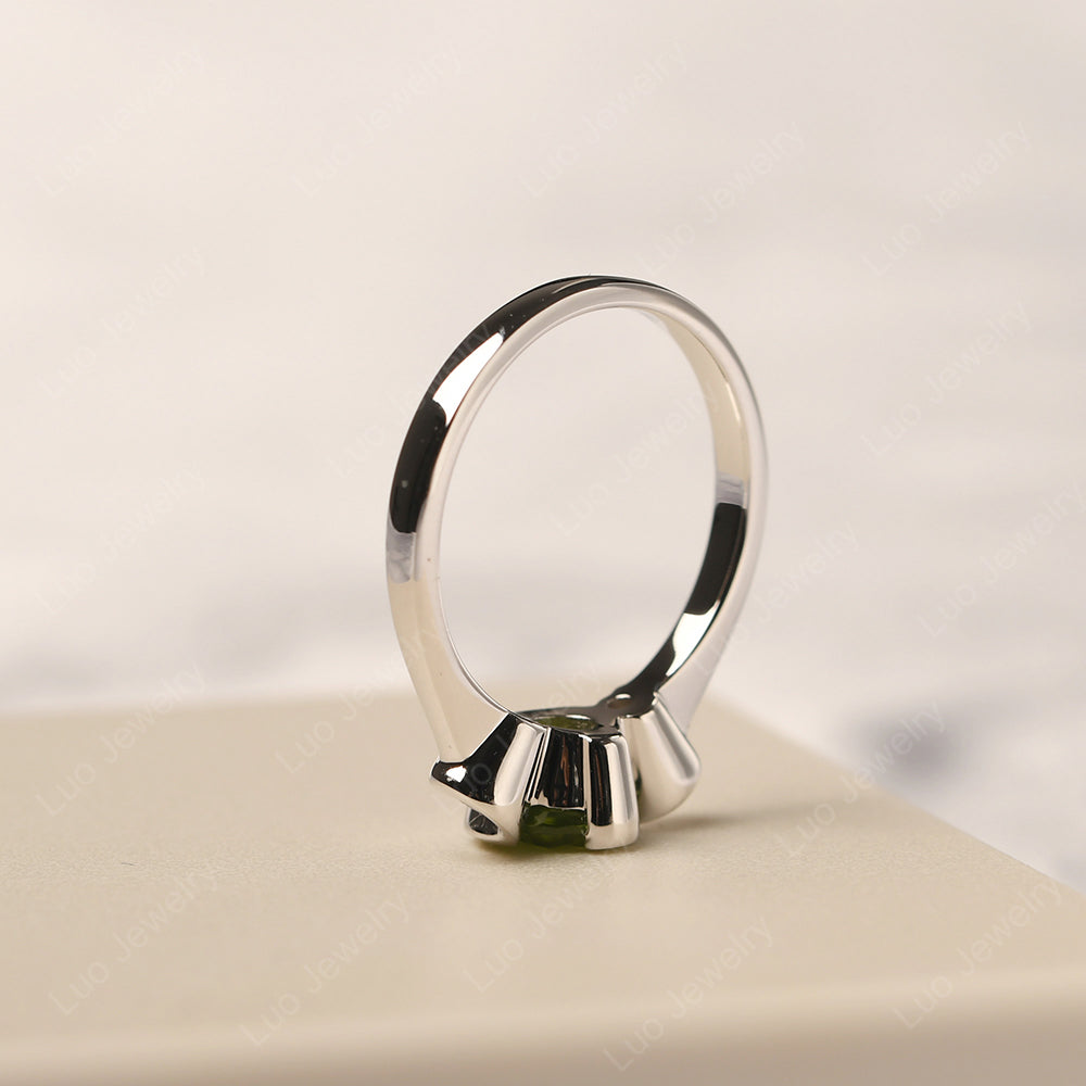 Peridot Vintage Bezel Set Engagement Rings - LUO Jewelry