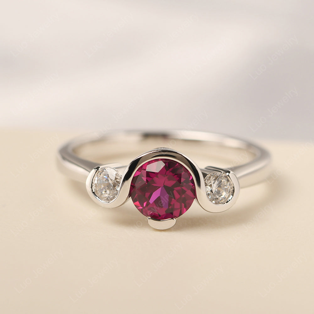 Ruby Vintage Bezel Set Engagement Ring | LUO