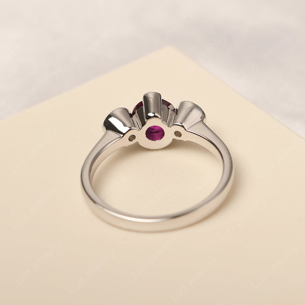 Ruby Vintage Bezel Set Engagement Rings - LUO Jewelry