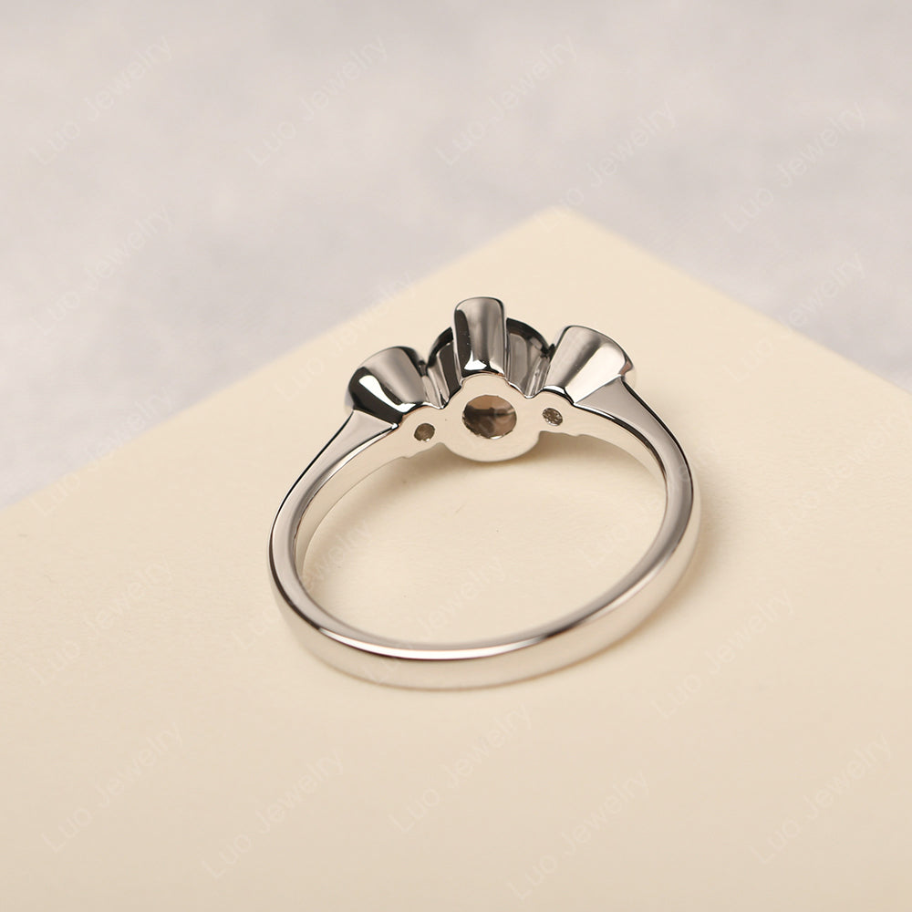 Smoky Quartz  Vintage Bezel Set Engagement Rings - LUO Jewelry