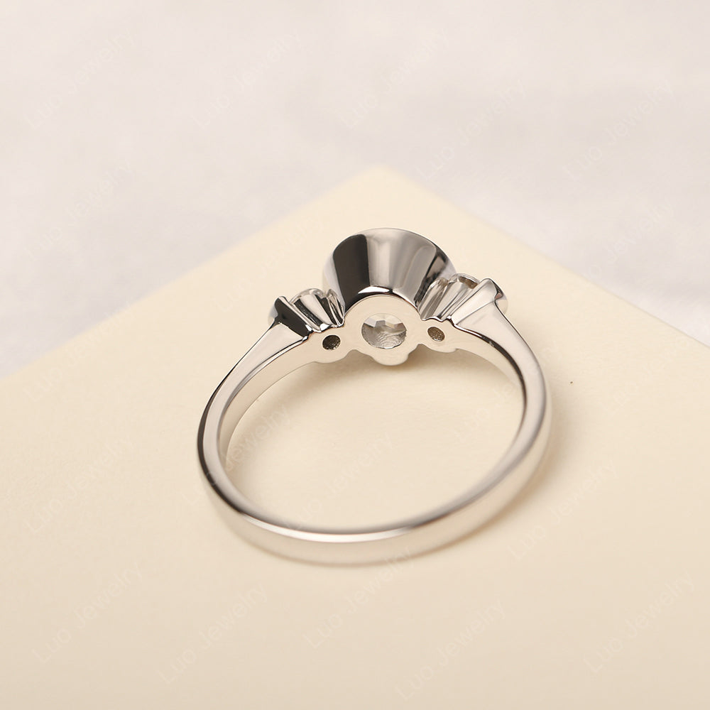 White Topaz Vintage Bezel Set Engagement Rings - LUO Jewelry