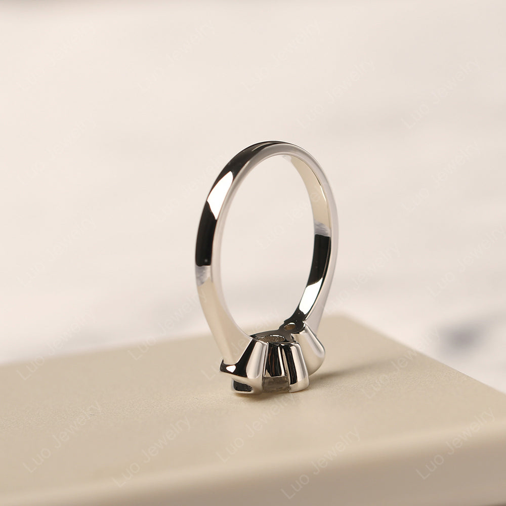 White Topaz Vintage Bezel Set Engagement Rings - LUO Jewelry