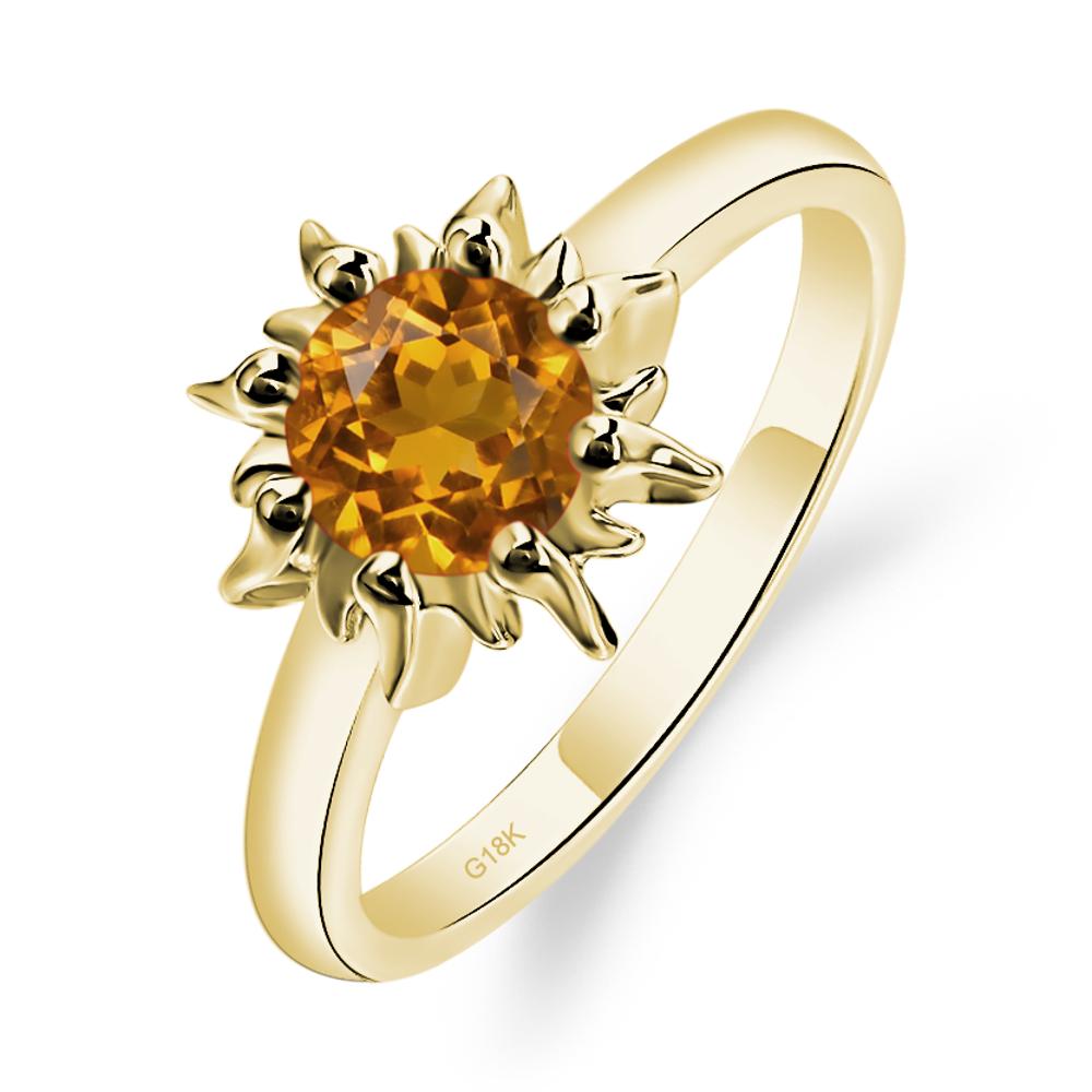 Sunburst Citrine Solitaire Ring - LUO Jewelry #metal_18k yellow gold