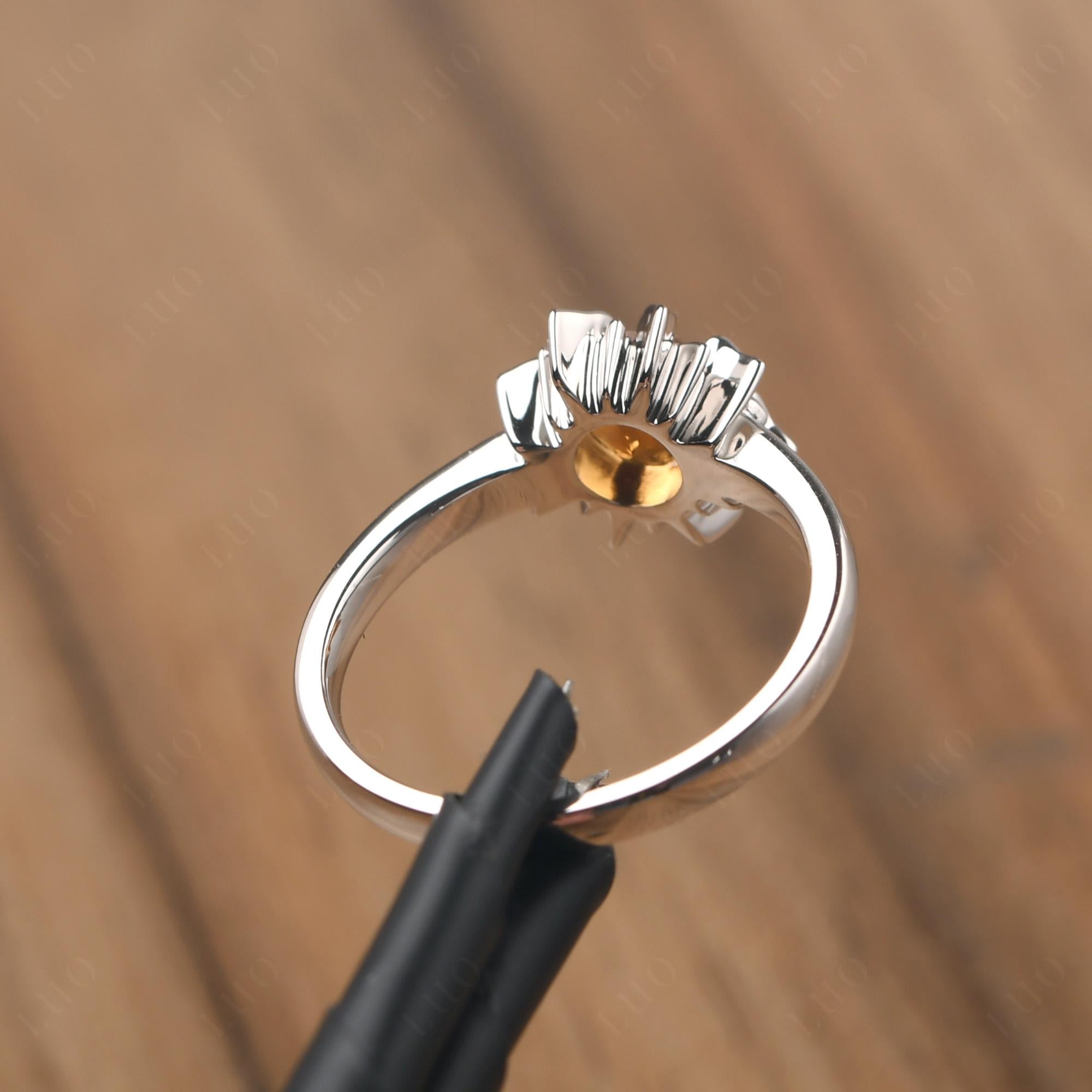 Sunburst Citrine Solitaire Ring - LUO Jewelry