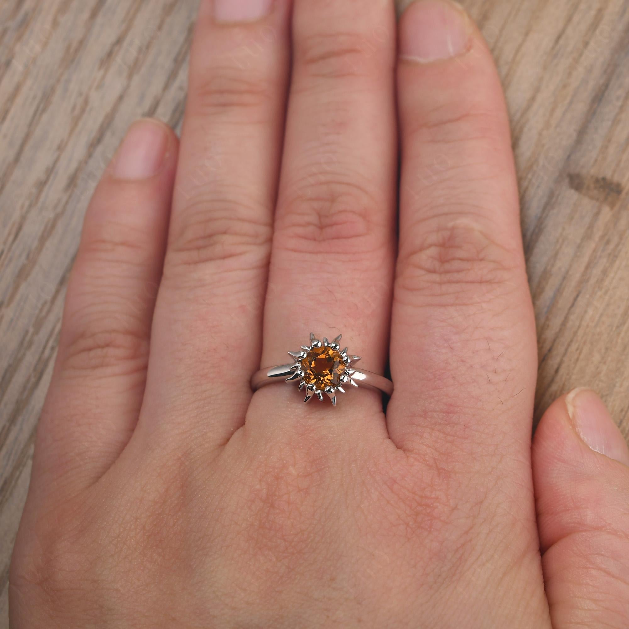 Sunburst Citrine Solitaire Ring - LUO Jewelry