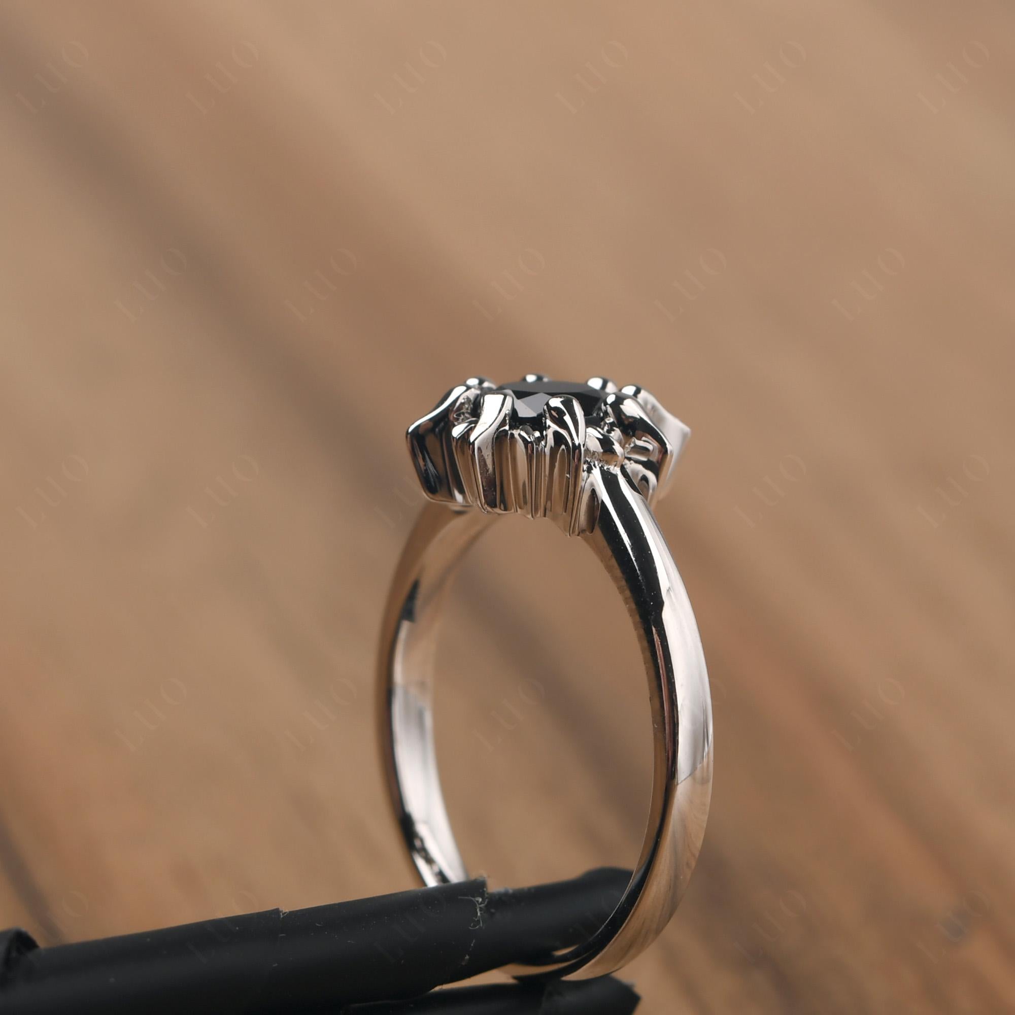 Sunburst Smoky Quartz Solitaire Ring - LUO Jewelry