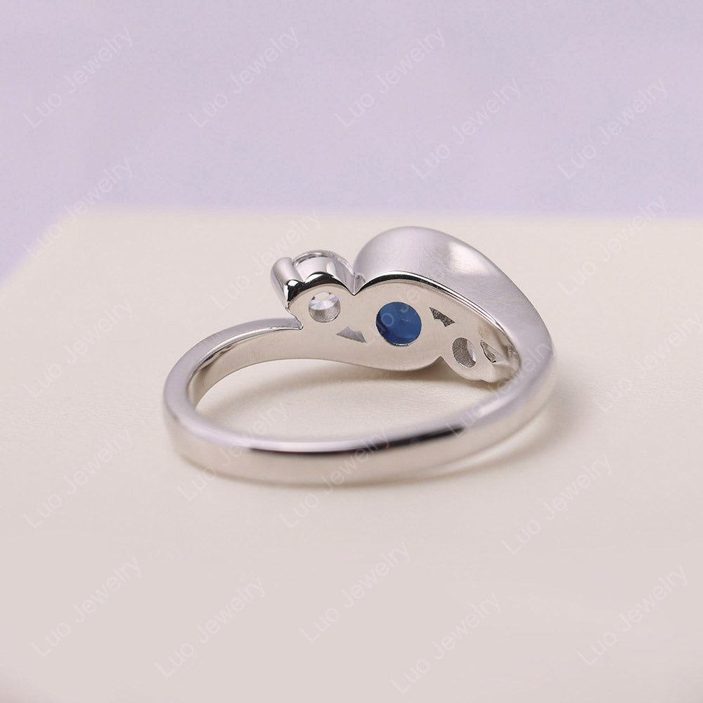 Sapphire Three Stone Bypass Ring