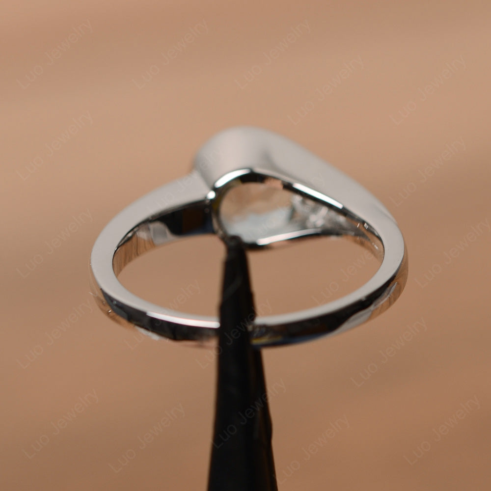 Vintage Aquamarine Engagement Ring Bezel Set - LUO Jewelry