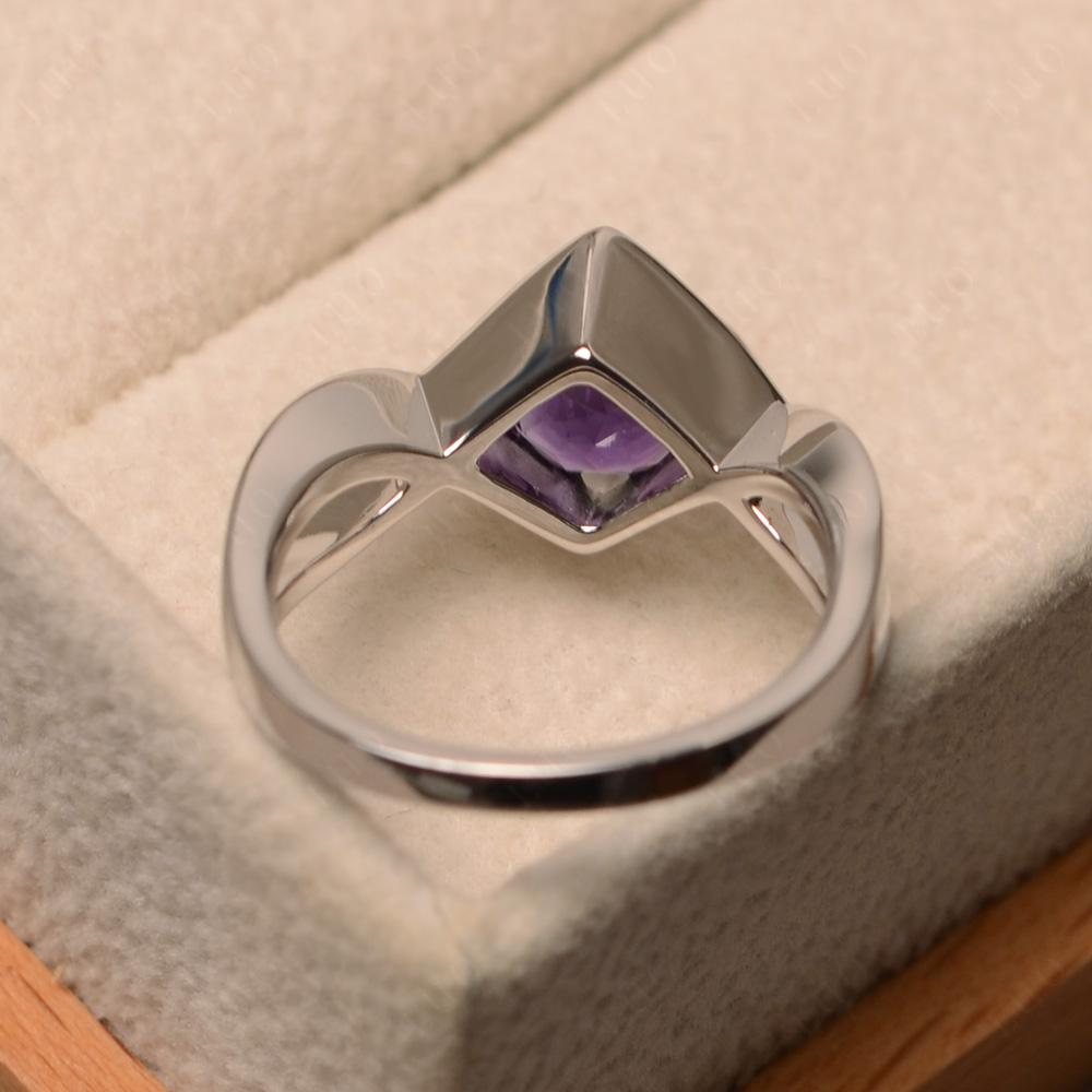 Amethyst Bezel Set Infinity Solitaire Ring - LUO Jewelry