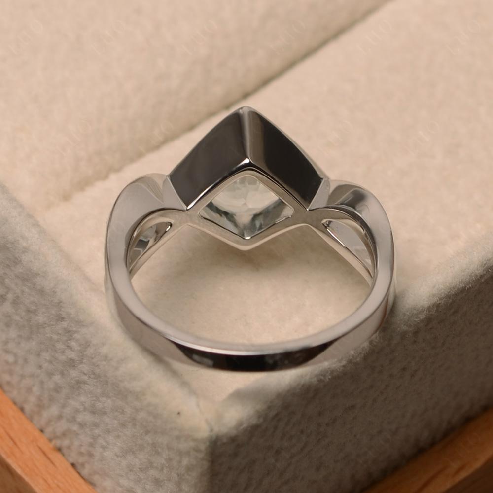 Aquamarine Bezel Set Infinity Solitaire Ring - LUO Jewelry