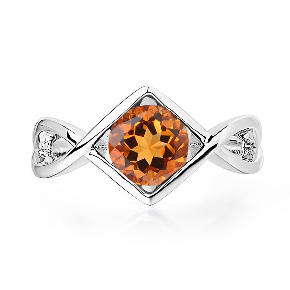 Citrine Bezel Set Infinity Solitaire Ring - LUO Jewelry #metal_14k white gold