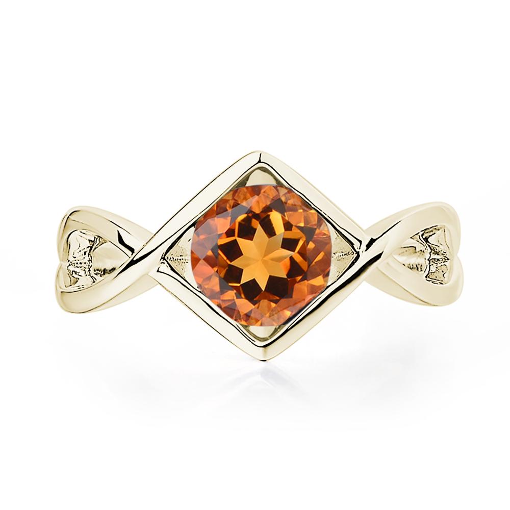 Citrine Bezel Set Infinity Solitaire Ring - LUO Jewelry #metal_14k yellow gold