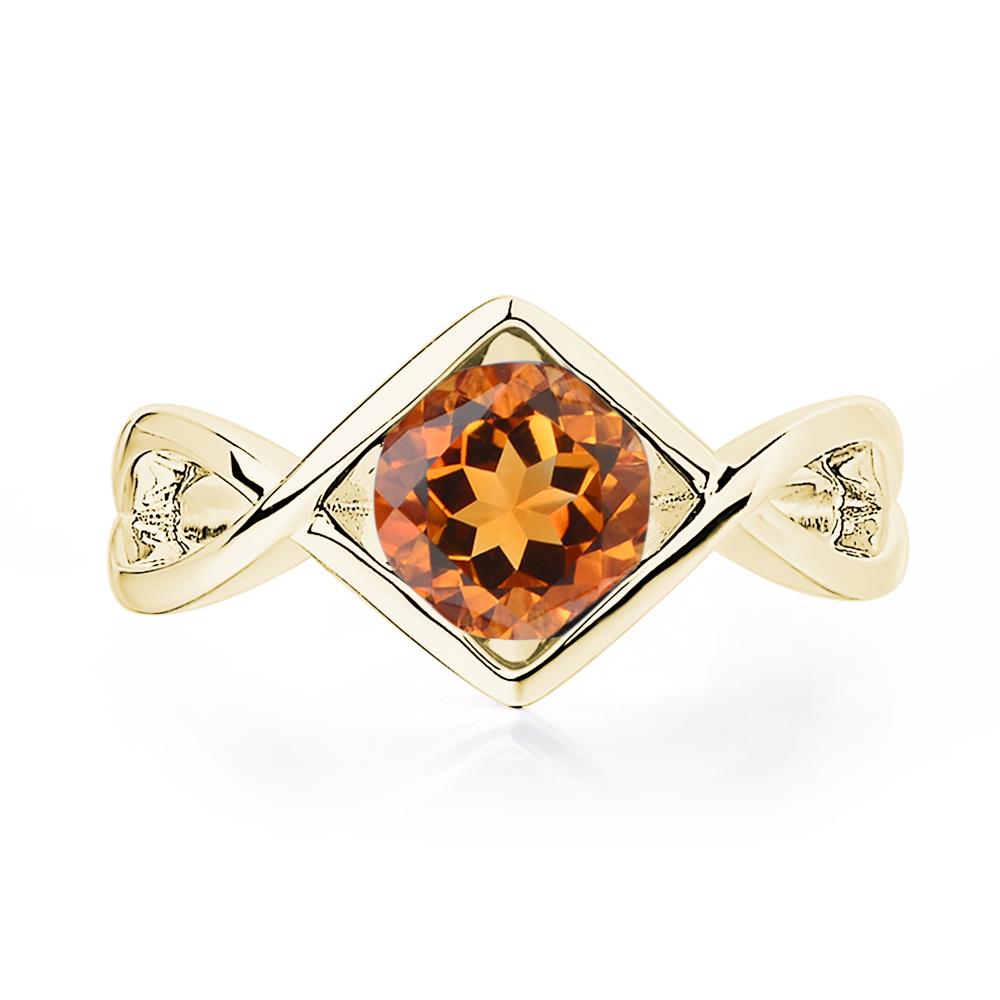 Citrine Bezel Set Infinity Solitaire Ring - LUO Jewelry #metal_18k yellow gold