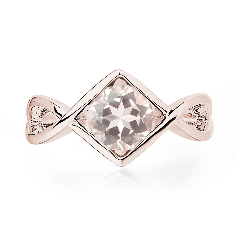Morganite Bezel Set Infinity Solitaire Ring - LUO Jewelry #metal_14k rose gold