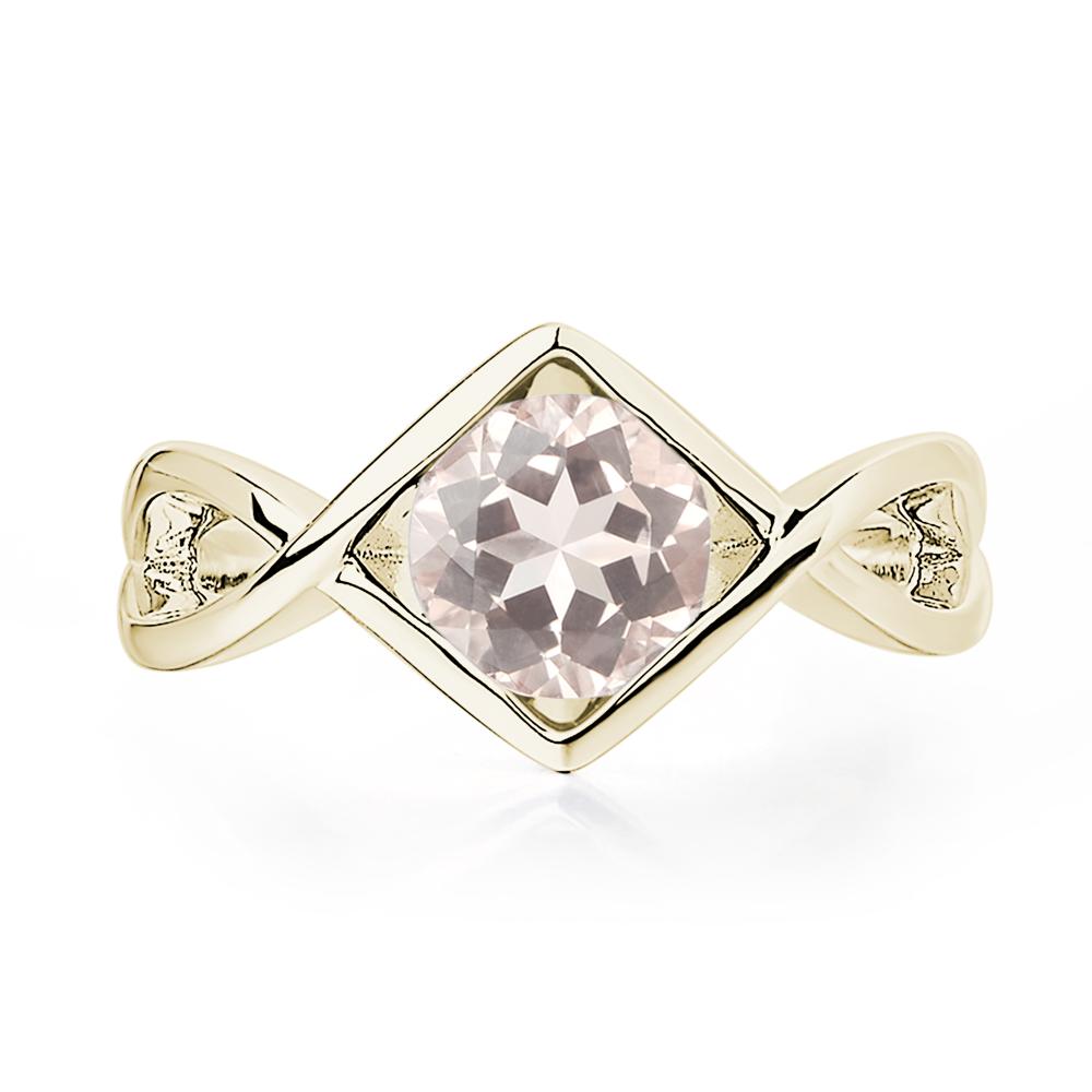 Morganite Bezel Set Infinity Solitaire Ring - LUO Jewelry #metal_14k yellow gold