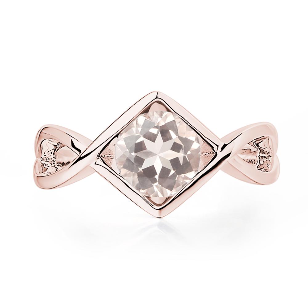 Morganite Bezel Set Infinity Solitaire Ring - LUO Jewelry #metal_18k rose gold